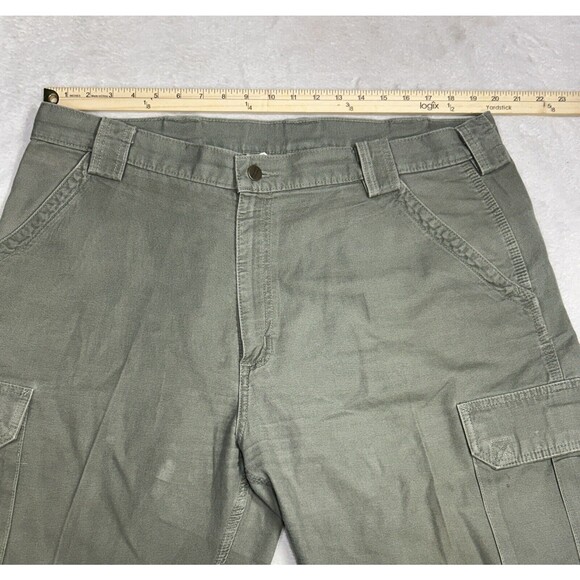 Carhartt B164LDN Mid Weight Green Canvas Baggy Cargo Shorts - Men's Size 40 - Picture 5 of 9